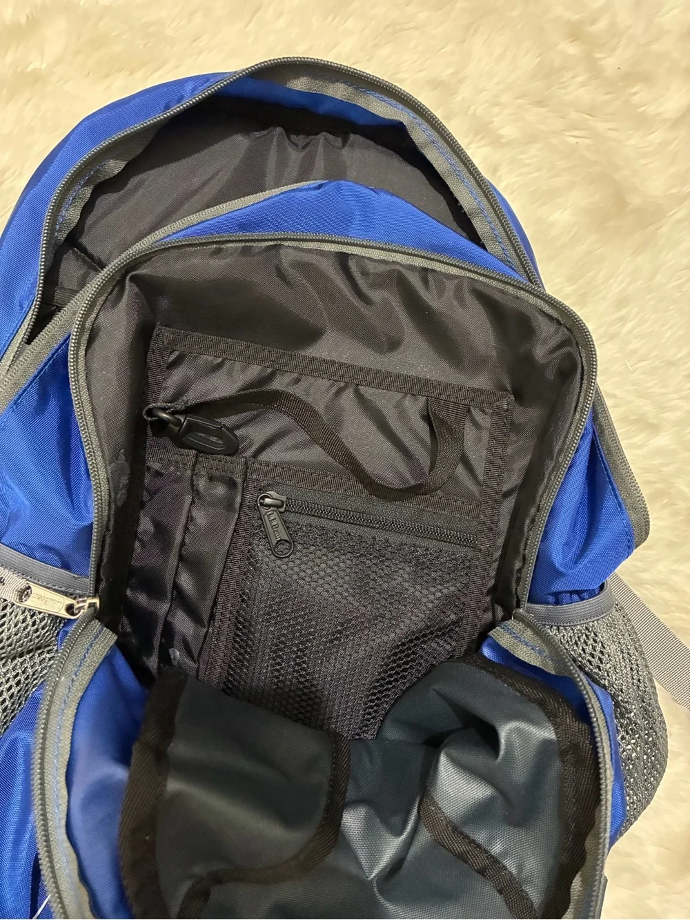 LL Bean Backpack, Style 302389, Reflective, Blue / gray